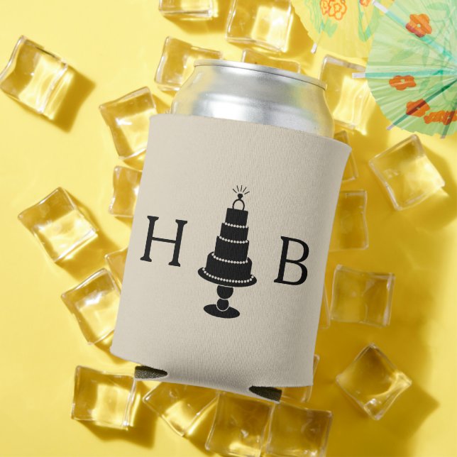 Rafraîchisseur Pour Canette Monogramme de gâteau mariage (Été in situ)