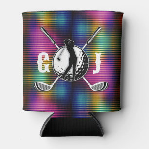 Rafraîchisseur Pour Canette Monogramme de golf couleur métallique minimaliste