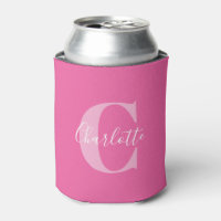 Monogramme de nom moderne élégant en rose chaud