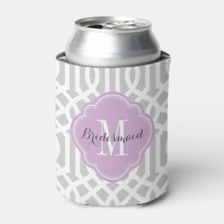 Rafraîchisseur Pour Canette Monogramme de Trellis gris et violet