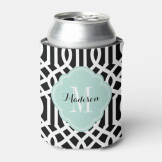 Rafraîchisseur Pour Canette Monogramme de Trellis noir et menthe