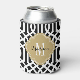 Rafraîchisseur Pour Canette Monogramme de Trellis noir et or