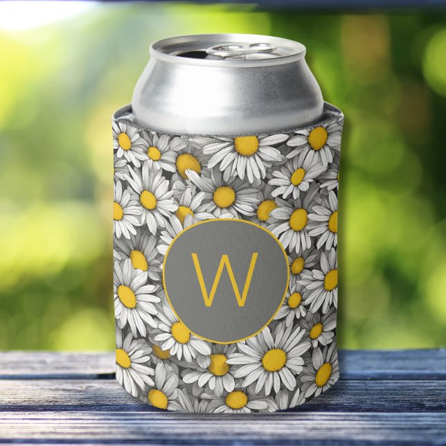 Rafraîchisseur Pour Canette Monogramme des marguerites (Créateur téléchargé)