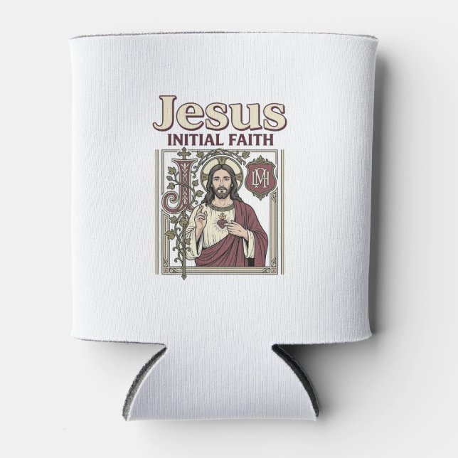 Rafraîchisseur Pour Canette Monogramme initial de Jésus Foi Monogramme initial (Devant)