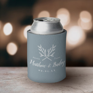 Rafraîchisseur Pour Canette Monogramme Mariage de branches rustiques Dusty B