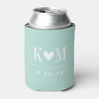 Rafraîchisseur Pour Canette Monogramme Mariage moderne Mint