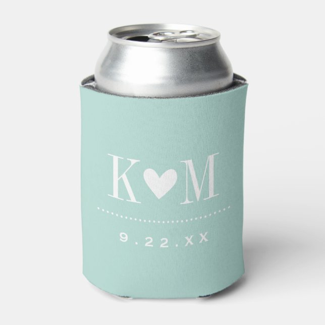 Rafraîchisseur Pour Canette Monogramme Mariage moderne Mint (Can devant)