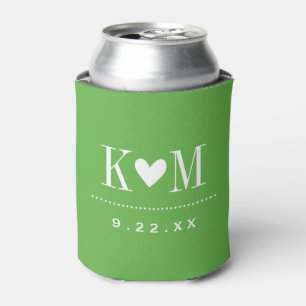 Rafraîchisseur Pour Canette Monogramme Mariage moderne vert