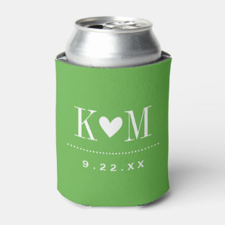 Rafraîchisseur Pour Canette Monogramme Mariage moderne vert