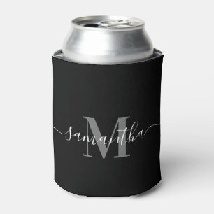 Rafraîchisseur Pour Canette Monogramme minimaliste noir