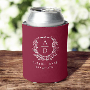 Rafraîchisseur Pour Canette Monogramme moderne Mariage Bourgogne