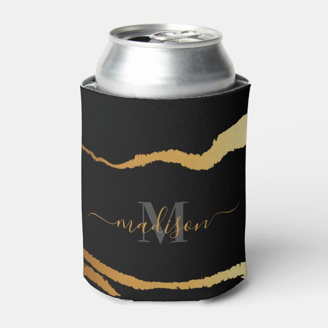Rafraîchisseur Pour Canette Monogramme noir et doré (Can devant)