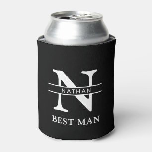 Rafraîchisseur Pour Canette monogramme personnalisé initial et nom Groomsman