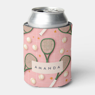 Rafraîchisseur Pour Canette Monogramme Personnalisé Retro Tennis Racket Motif