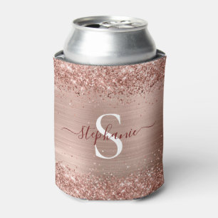 Rafraîchisseur Pour Canette Monogramme Rose Gold Faux-Parties scintillant Girl