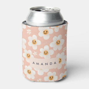 Rafraîchisseur Pour Canette Monogramme Smile Personnalisé Daisy Motif Floral