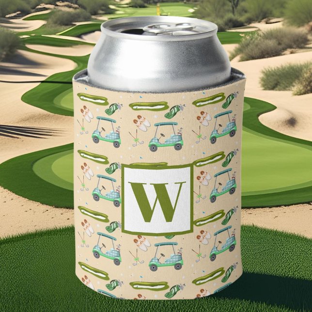Rafraîchisseur Pour Canette Monogramme Une Journée De Motif De Golf (Créateur téléchargé)
