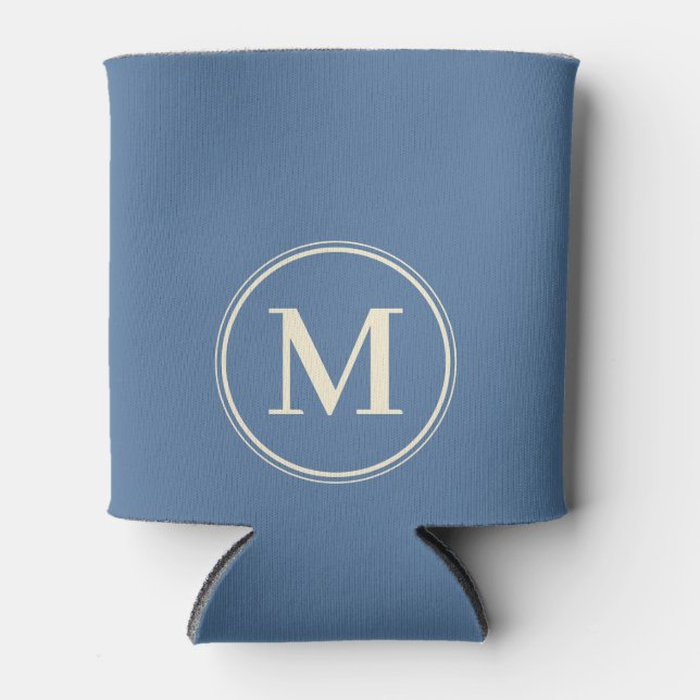 Rafraîchisseur Pour Canette Monogramme Uni Capri Bleu Couleur (Devant)
