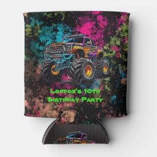 Rafraîchisseur Pour Canette Monster Truck Neon Boy Anniversaire Merci