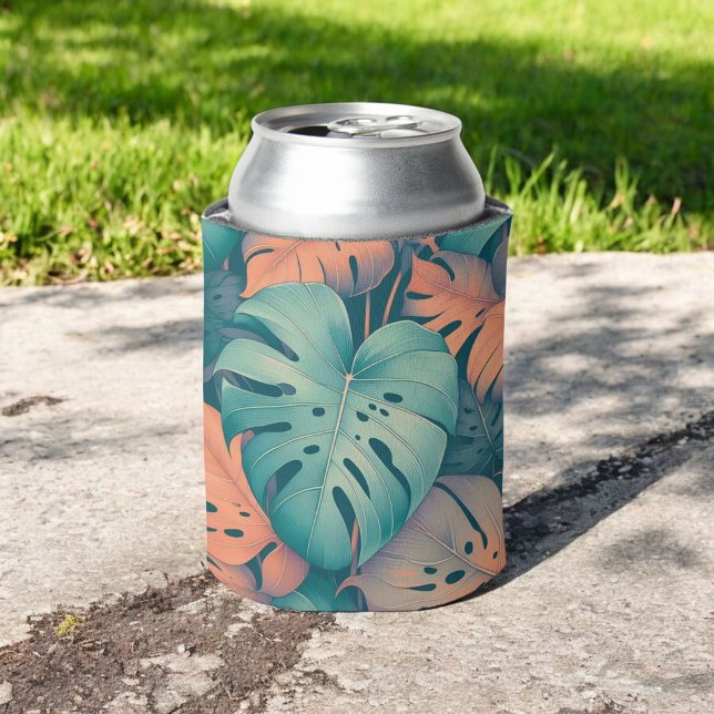 Rafraîchisseur Pour Canette Monstère Tropicale Bold Floral & Palm en vert (Créateur téléchargé)