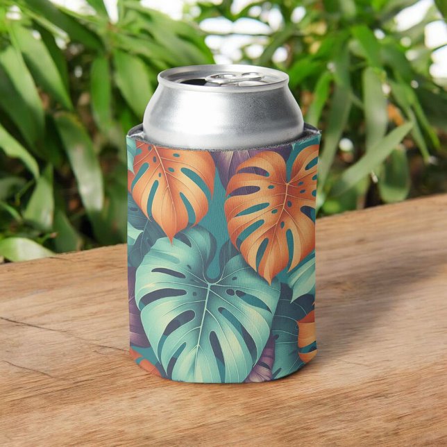 Rafraîchisseur Pour Canette Monstère Tropicale Bold Floral & Palm en vert (Créateur téléchargé)
