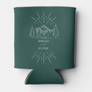 Rafraîchisseur Pour Canette Montagnes Line Art Emerald Mariage Can Cooler