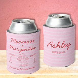 Rafraîchisseur Pour Canette Moomoos & Margaritas Bachelorette rose et rouge