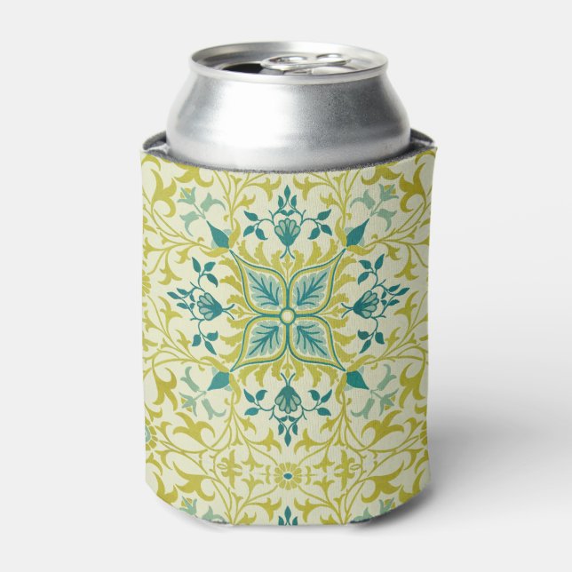 Rafraîchisseur Pour Canette Morris Yellow Turquoise Vine & Flower Pattern (Can devant)