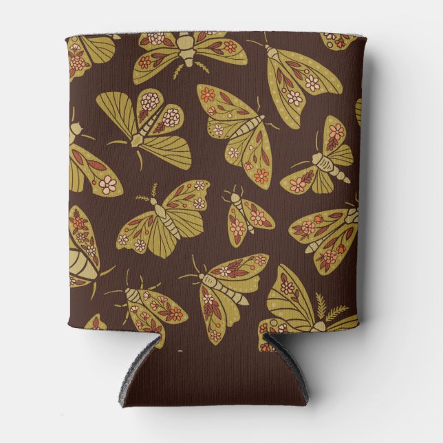 Rafraîchisseur Pour Canette Moths rétro des années 1970 (Devant)