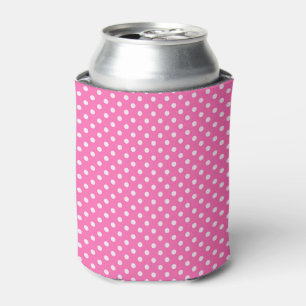 Rafraîchisseur Pour Canette Motif à pois rose vif #2 et blanc