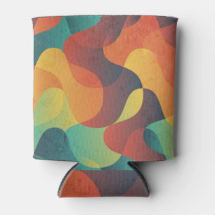 Rafraîchisseur Pour Canette Motif abstrait à vague vintage colorée