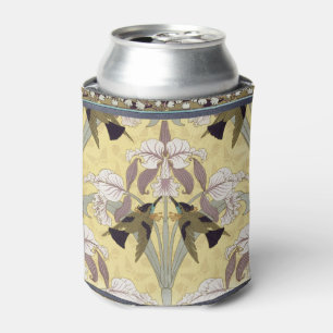 Rafraîchisseur Pour Canette Motif Art Nouveau d'orchidée colibri vintage