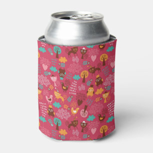 Rafraîchisseur Pour Canette Motif avec les oiseaux et les chats mignons