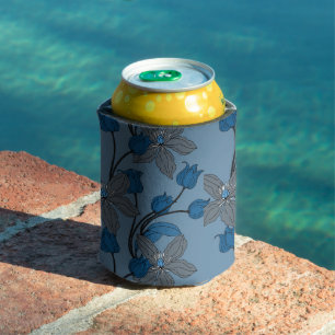 Rafraîchisseur Pour Canette Motif bleu rétro ethnique élégant