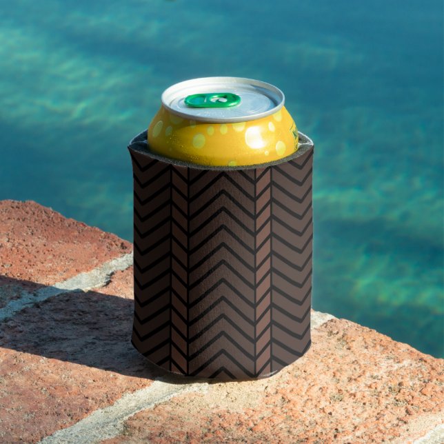 Rafraîchisseur Pour Canette Motif Chevron Brun (Piscine in situ)