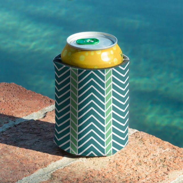 Rafraîchisseur Pour Canette Motif Chevron Sarcelle (Piscine in situ)
