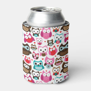 Rafraîchisseur Pour Canette motif coloré de hibou