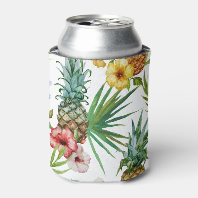 Rafraîchisseur Pour Canette Motif d'ananas à thème hawaïen tropical (Can devant)