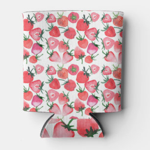 Rafraîchisseur Pour Canette Motif d'aquarelle aux fraises rouges juteuses