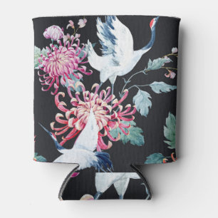 Rafraîchisseur Pour Canette Motif d'aquarelle de la grue rouge Chrysanthemum