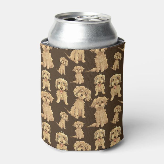 Rafraîchisseur Pour Canette Motif de chien Brown labradoodle doré (Can devant)