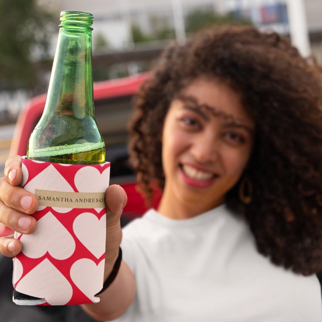 Rafraîchisseur Pour Canette Motif de coeur romantique et rouge moderne (Créateur téléchargé)