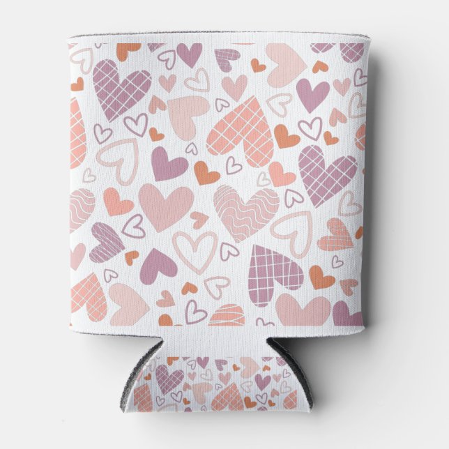 Rafraîchisseur Pour Canette motif de coeurs Abstraits (Devant)
