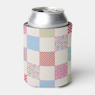 Rafraîchisseur Pour Canette Motif de courtepointe de coeurs colorés