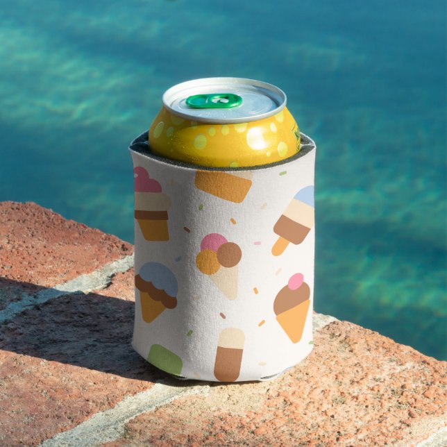 Rafraîchisseur Pour Canette Motif de crème glacée, cône de crème glacée, Popsi (Piscine in situ)