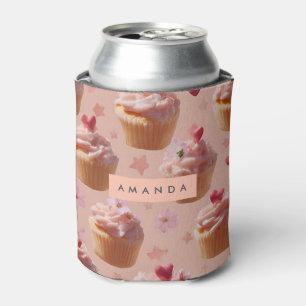 Rafraîchisseur Pour Canette Motif de Cupcake Rose Personnalisé Mignon