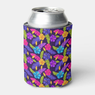 Rafraîchisseur Pour Canette Motif de feuilles et fleurs tropicales-23857