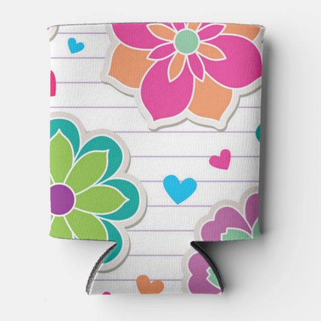 Rafraîchisseur Pour Canette Motif de fleurs (Devant)