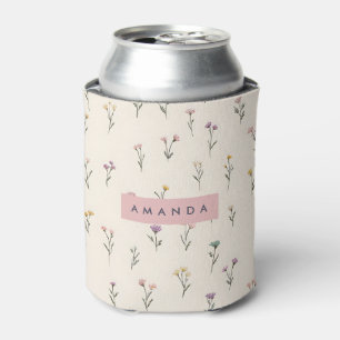 Rafraîchisseur Pour Canette Motif de fleurs pastel simple personnalisé sur fon