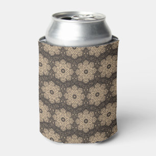 Rafraîchisseur Pour Canette Motif de mandala ethnique beige et noire